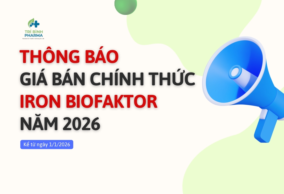 Thông báo giá bán chính thức sản phẩm Iron BioFaktor năm 2026